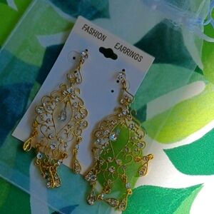 Elegant Gold Chandelier Earrings